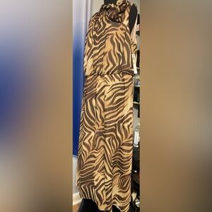 Animal print midi dress